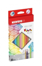 Цветни моливи KORES Kolores Style, 15 цвята 