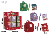 Коледен комплект MP - плюшено портмоне, тефтерче и химикалка, микс