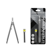 Комплект чертожни инструменти ErichKrause® Megapolis, 2 части, сребро