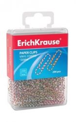 Кламери ErichKrause® Zebra, 28 mm, 200 бр. с винилово покритие, в PVC кутия