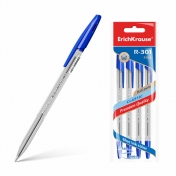 Химикалка ErichKrause® R-301 Stick Classic 1.0 mm, 4 бр.