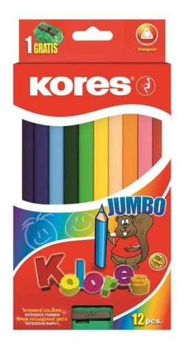  Цветни моливи KORES KOLORES JUMBO  12 цвята