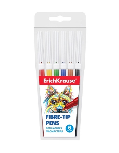 Флумастери ErichKrause® Washable 6 цвята (в PVC опаковка 6 бр.)