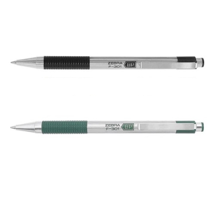 Химикалка Zebra F-301, метална, 0.7mm