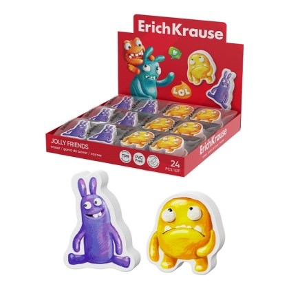 Гума ErichKrause® Jolly Friends (кутия 24 бр.)