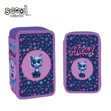 Несесер S-COOL с 3 ципа, 39 части "MEOW"