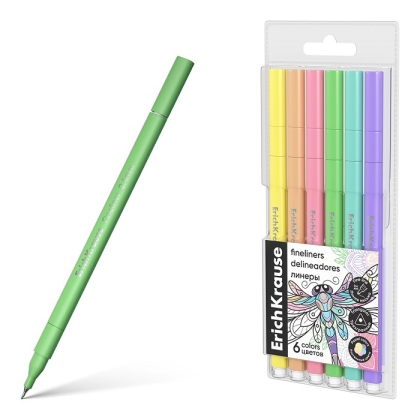 Тънкописци ErichKrause® Art Pastel, 0.4 mm, 6 цвята