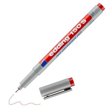 Неперманентен маркер edding® 150 S, OHP, 0.3mm - червен