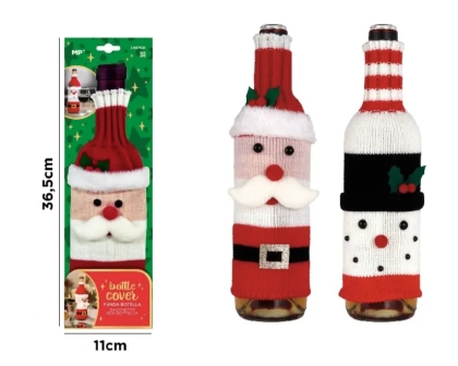 Коледна декорация за бутилка вино