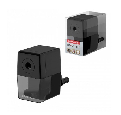 Механична острилка ErichKrause® M-Cube с контейнер - черен