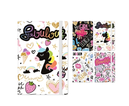 Твърд кеширан тефтер А5, 96л РЕД