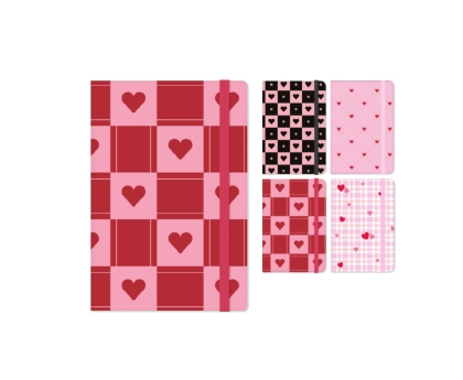 Твърд кеширан тефтер А5, 96л РЕД