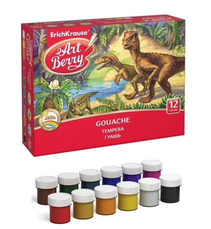 Темперни бои ErichKrause ArtBerry® с UV защита 12 цвята