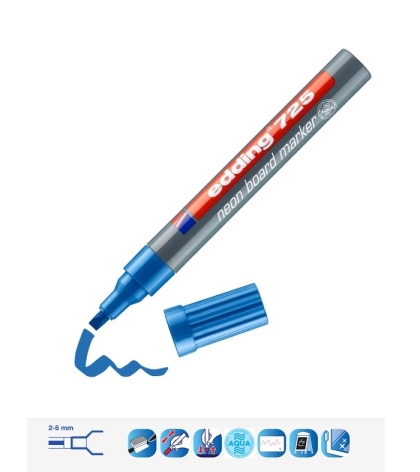 Маркер edding® 725 Neon-Boardmarker за черна дъска и стъкло, 2-5mm