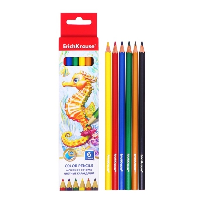 Цветни моливи ErichKrause® 3 mm, 6 цвята