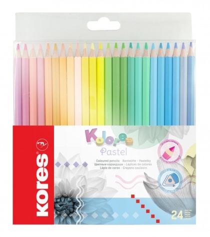 Комплект цветни моливи KORES Kolores Pastel 24 цвята