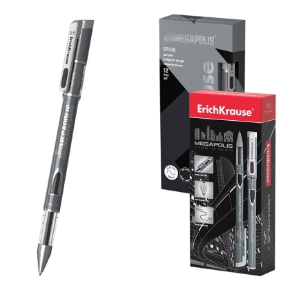 Гел химикалка ErichKrause® Megapolis Gel, 0.5 mm - черен