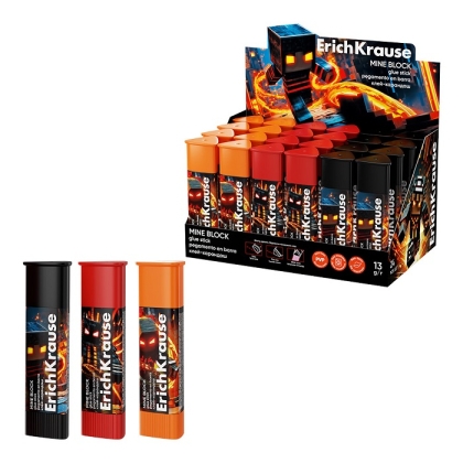 Сухо лепило-стик ErichKrause® Prism Mine Block, 13гр, микс