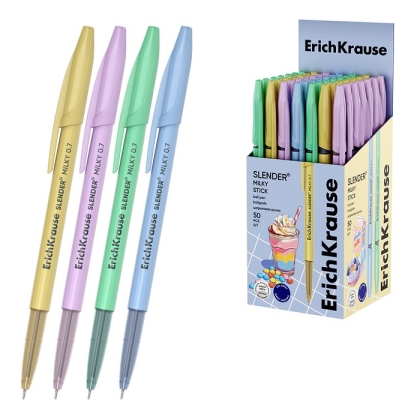 Химикалка ErichKrause Slender® Stick Milky 0.7mm
