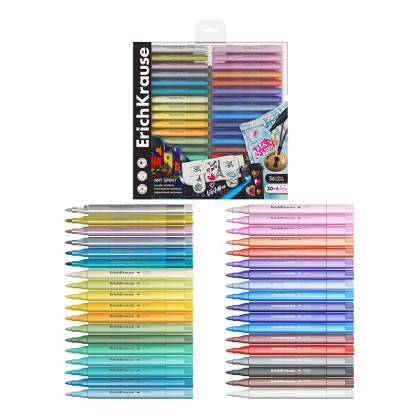 Цветни акрилни маркери ErichKrause® Art Spirit с объл връх 36 цвята 