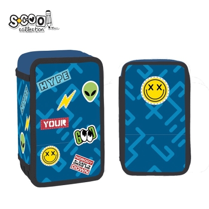 Несесер с 3 ципа SCOOL® EMOTICON, 39 части