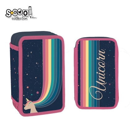 Несесер с 3 ципа SCOOL® UNICORN, празен