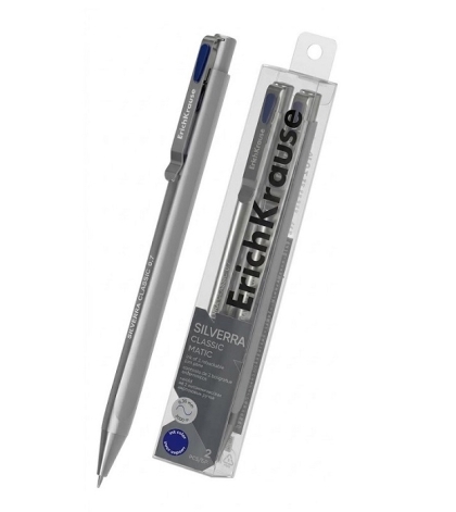 Автоматична химикалка ErichKrause® Silverra Matic Classic 0.7mm, комплект 2 броя