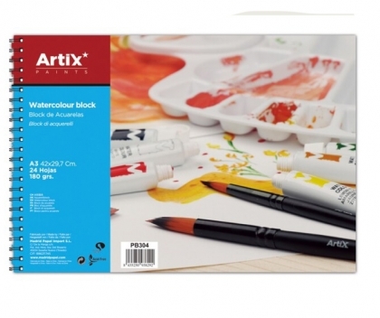Блок за рисуване MP Artix с акварелни бои, А3, 24 листа