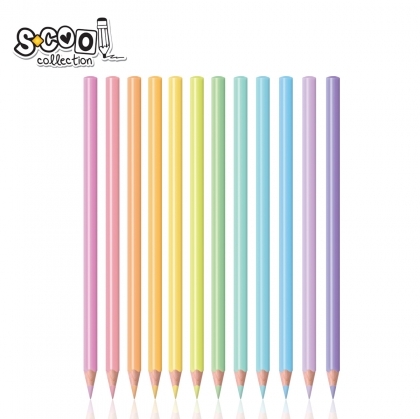 Цветни моливи ПАСТЕЛ 12 цвята 