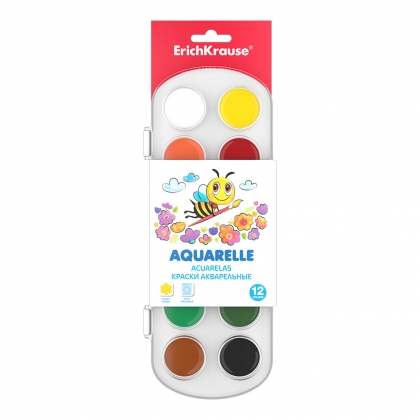 Акварелни бои ErichKrause ArtBerry®  на медена основа 12 цвята