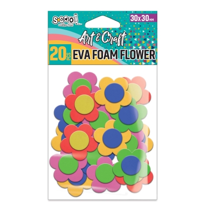 Цветя от  EVA пяна S-COOL за декорация, самозалепващи, 20 бр.