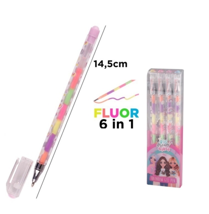Химикалка с 6-цветно неоново мастило 