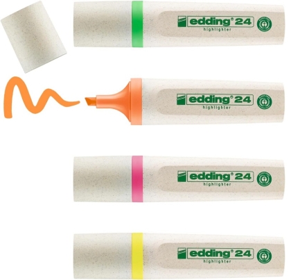 Маркер edding® EcoLine highlighter, 4 бр. комплект
