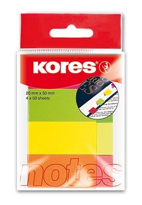 Хартиени индекси Kores Neon - 4 цвята