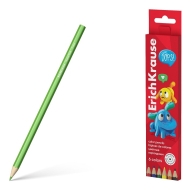 Цветни моливи ErichKrause® Jolly Friends 6 цвята, 3 мм графит