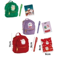 Коледен комплект MP - плюшено портмоне, тефтерче и химикалка, микс