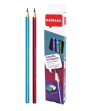 Графитен молив Nataraj 2B Metallic Triangular, микс цветове, 12 бр.