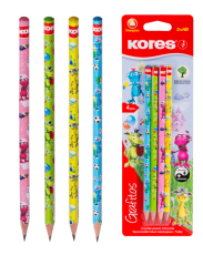 Графитен молив KORES Fantasy НВ, 4 бр. в блистер