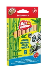 Цветни моливи ErichKrause ArtBerry® Jumbo, триъгълни, 8 цвята + острилка
