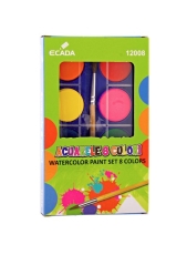 Акварелни бои Daco® – комплект от 8 интензивни и ярки цвята