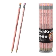 Пластмасов графитен молив ErichKrause® Prima Cat, кръгъл, с гумичка, НВ