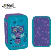 Несесер с 3 ципа SCOOL® OWL, празен