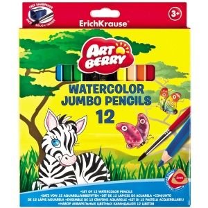 Акварелни моливи 12 цвята + четка
