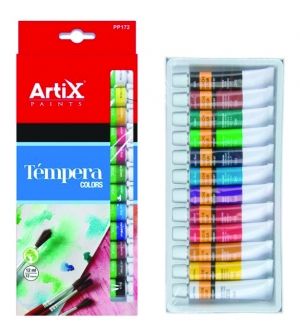 Темперни бои MP Artix 12 цвята х 12 ml, комплект