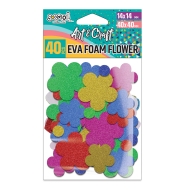 Цветя от EVA пяна S-COOL Брокат за декорация, самозалепващи, 40 бр.