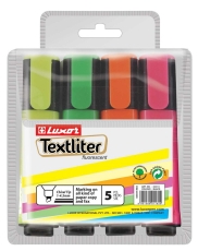 Маркер Luxor Textliter, комплект 4 цвята